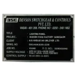 Engraved Rating Plate